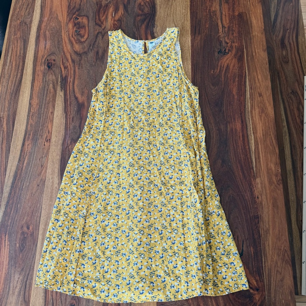 Old Navy Yellow Floral Midi Dress